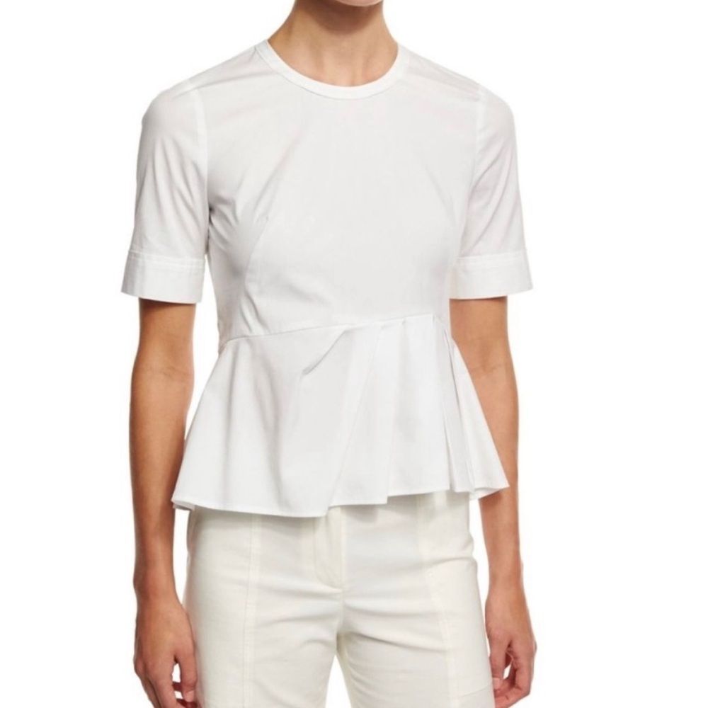 Veronica Beard Short Sleeve Stretch Peplum shirt | Size 2